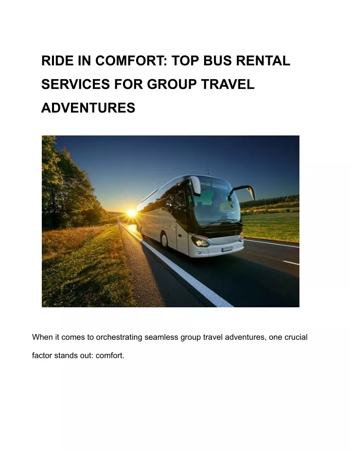 ride in comfort top bus rental