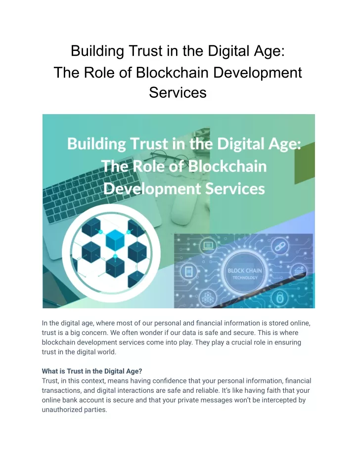 building trust in the digital age the role