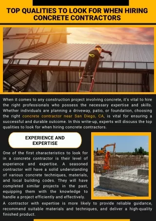 Top Qualities to Look for When Hiring Concrete Contractors
