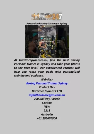 personalized boxing training in sydney