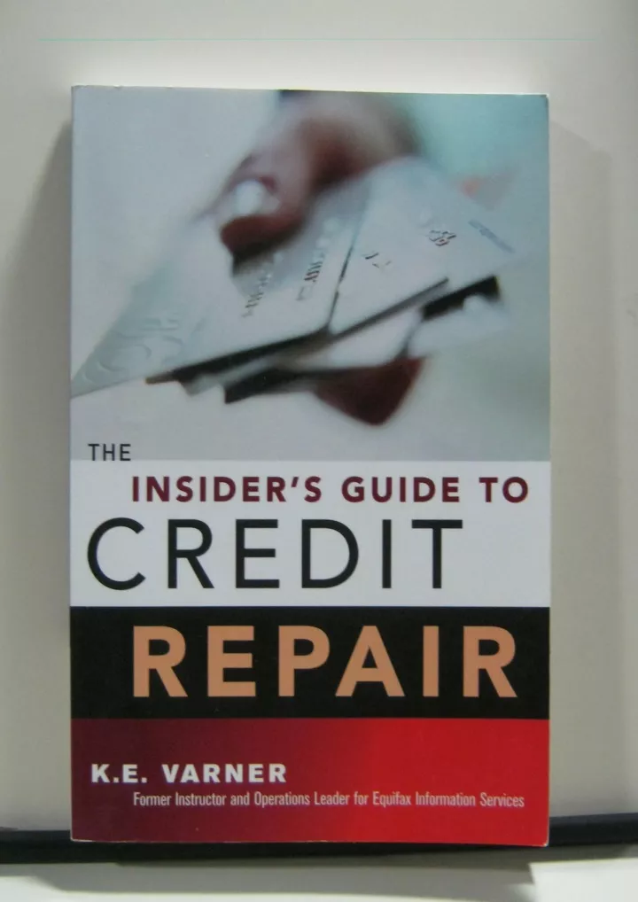 pdf read online the insider s guide to credit