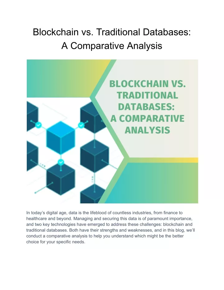 blockchain vs traditional databases a comparative