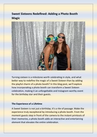 Sweet Sixteens Redefined: Elevate the Magic with QUEENS PHOTO BOOTH