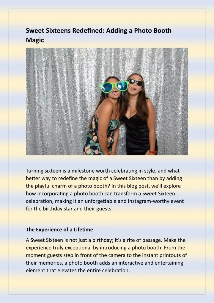 sweet sixteens redefined adding a photo booth