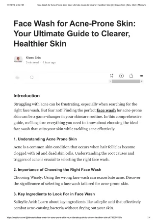 Face Wash for Acne Prone Skin | KleenSkin