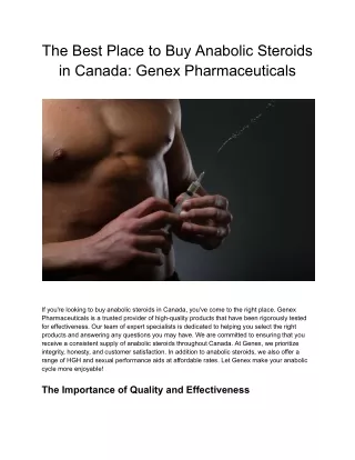 The Best Place to Buy Anabolic Steroids in Canada_ Genex Pharmaceuticals