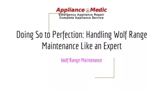 doing so to perfection handling wolf range maintenance like an expert