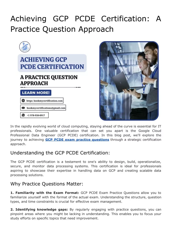 achieving gcp pcde certification a practice