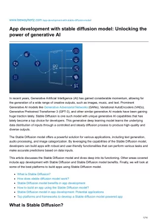 leewayhertz.com-App development with stable diffusion model Unlocking the power of generative AI