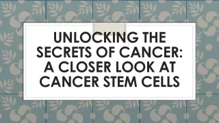 Cancer Stem Cell Market