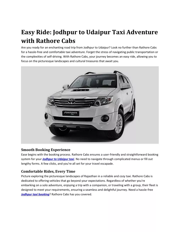 easy ride jodhpur to udaipur taxi adventure with