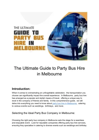 th ultimat guid to party bus hir in m lbourn