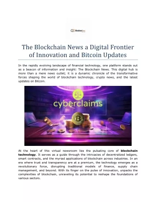 The Blockchain News a Digital Frontier of Innovation and Bitcoin Updates