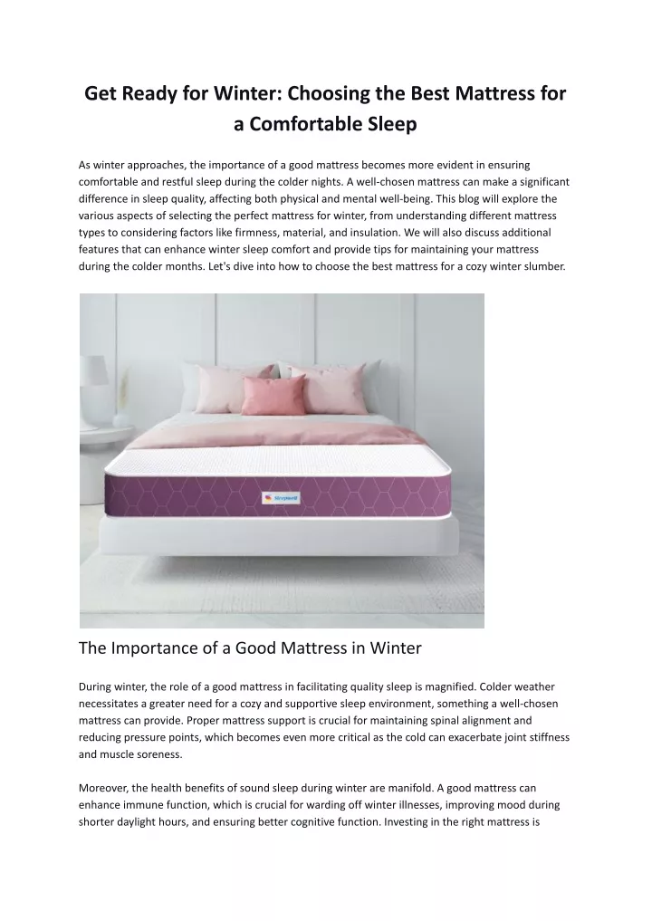 get ready for winter choosing the best mattress
