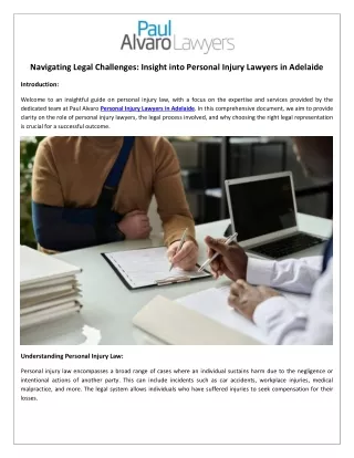 Navigating Legal Challenges: Insight into Personal Injury Lawyers in Adelaide