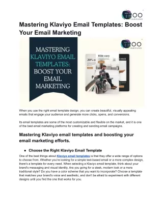 Mastering Klaviyo Email Templates: Boost Your Email Marketing – Order TRooInboun