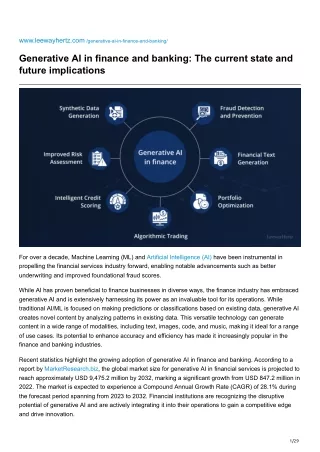 leewayhertz.com-Generative AI in finance and banking The current state and future implications