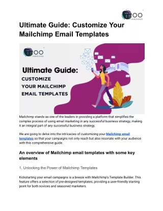 Ultimate Guide: Customize Your Mailchimp Email Templates