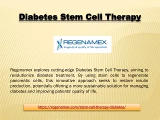 Diabetes Stem Cell Therapy