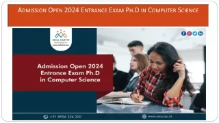 Admission Open 2024 Entrance Exam Ph.D in Computer Science