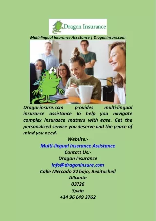 Multi-lingual Insurance Assistance  Dragoninsure.com