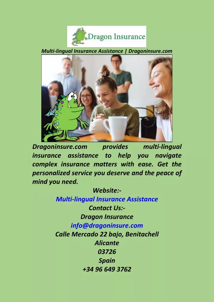 multi lingual insurance assistance dragoninsure
