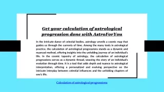 get your calculation of astrological progression