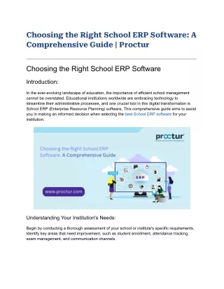 Choosing the Right School ERP Software_ A Comprehensive Guide _ Proctur