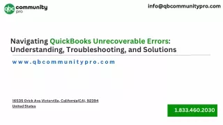 Navigating QuickBooks Unrecoverable Errors Understanding, Troubleshooting, and Solutions