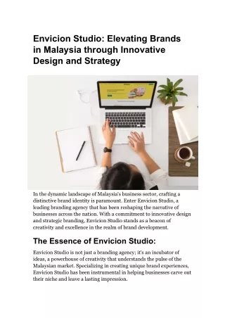 Envicion Studio_ Elevating Brands in Malaysia through Innovative Design and Strategy