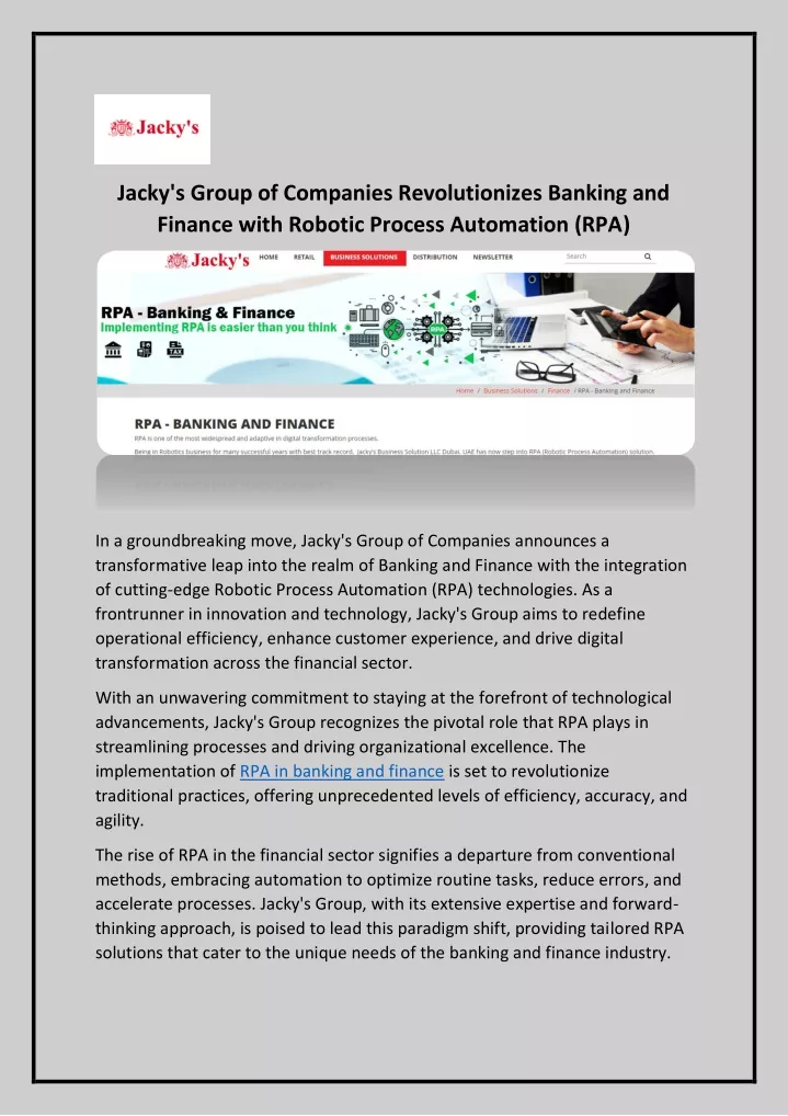 jacky s group of companies revolutionizes banking