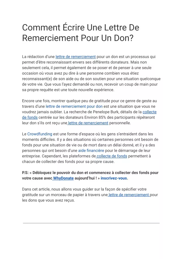 Ppt Comment Rédiger Une Lettre De Remerciement Pour Un Don Powerpoint Presentation Id12675979