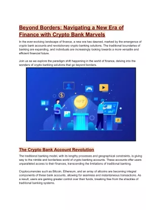 Beyond Borders_ Navigating a New Era of Finance with Crypto Bank Marvels