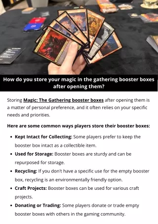 how do you store your magic in the gathering