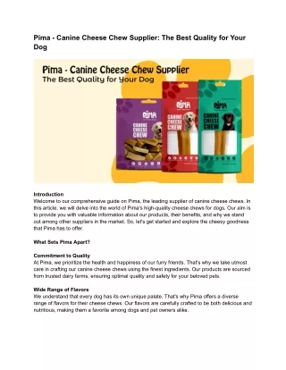 Pima - Canine Cheese Chew Supplier_ The Best Quality for Your Dog