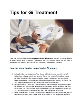 Tips for Gi Treatment