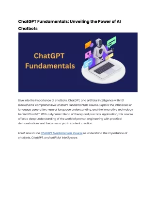 chatgpt fundamentals unveiling the power