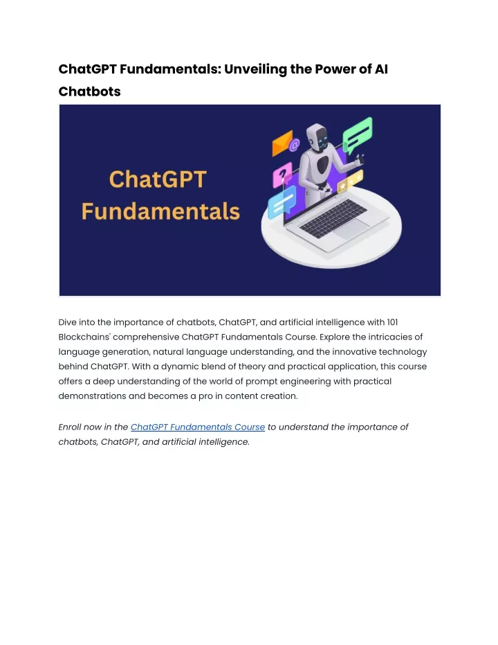 chatgpt fundamentals unveiling the power