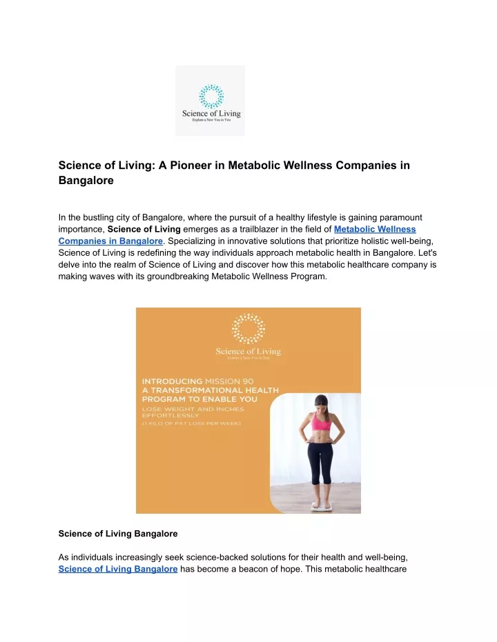 science of living a pioneer in metabolic wellness