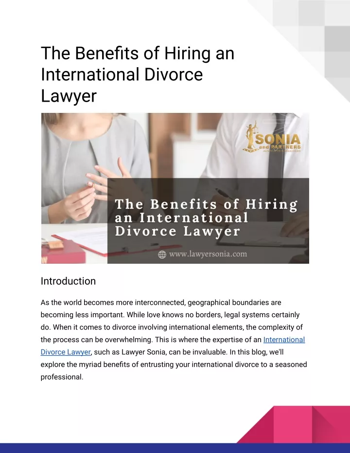 the benefits of hiring an international divorce