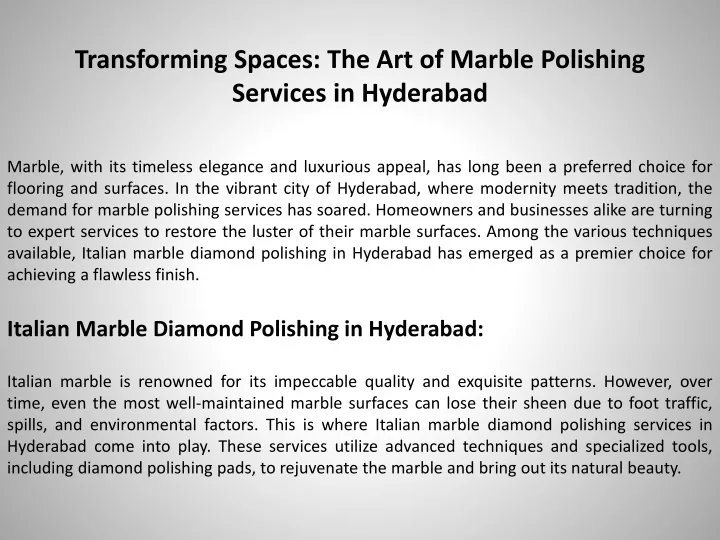 transforming spaces the art of marble polishing