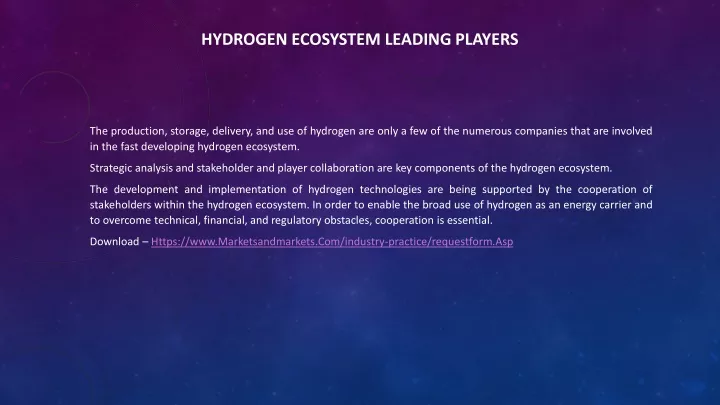hydrogen ecosystem leading players
