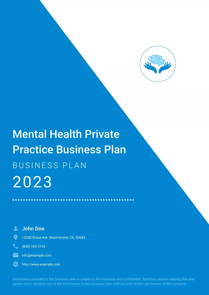 sample business plan for mental health private practice