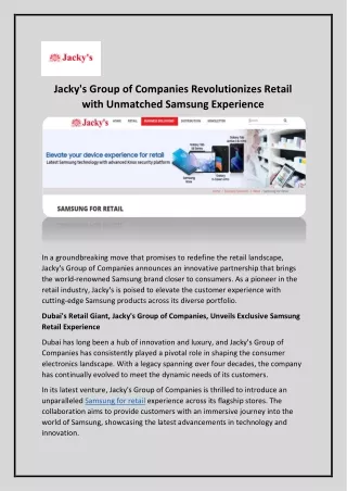 Samsung for Retail - Jackys