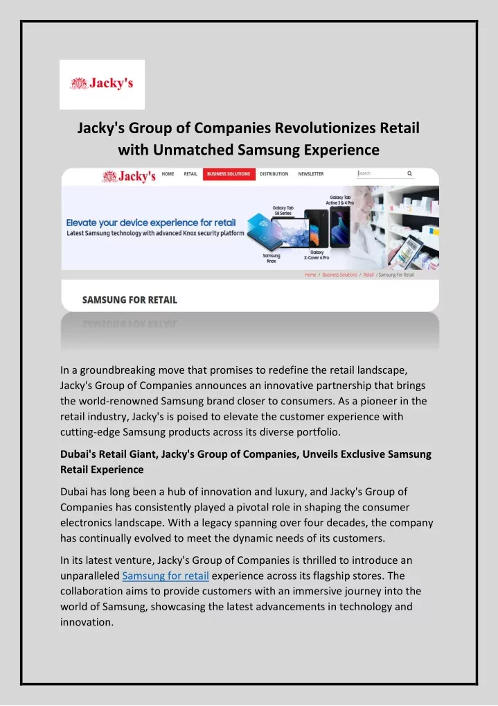 jacky s group of companies revolutionizes retail