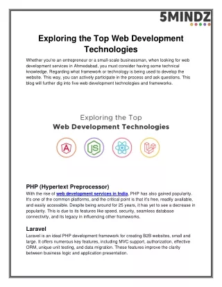 Top Web Development Technologies: Frameworks to Consider