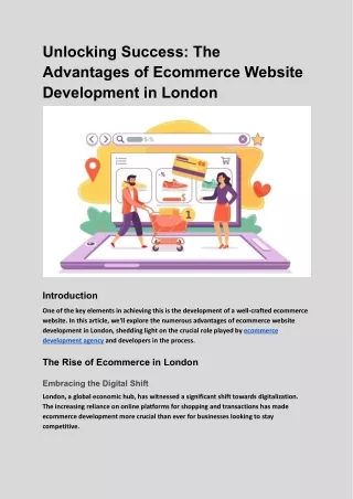 Unlocking Success: The Advantages of Ecommerce Website Development in London