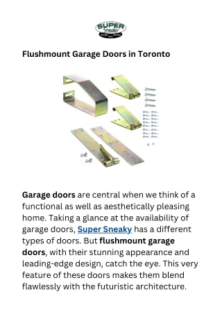 Flushmount Garage Doors in Toronto Adding Unbeaten Elegance to Your Living Spaces
