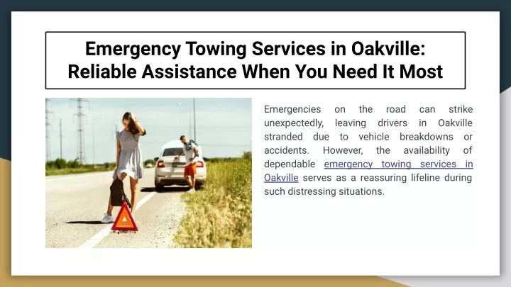 emergency towing services in oakville reliable