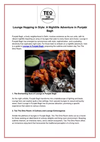 Lounge Hopping in Style A Nightlife Adventure in Punjabi Bagh (1)